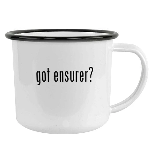 Molandra Products got ensurer? - 12oz Camping Mug Stainless Steel, Black