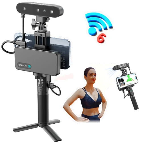 ENOMAKER Creality 3D Scanner CR-Scan Ferret Pro for 3D Printing Printer Upgrade Handheld 3D Model Scan Anti-Shake Track Wifi6 Scanning 0.1mm Accuracy 24-bit Full Color for Android iOS Phone PC Mac Win