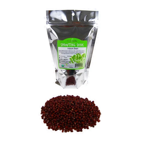 Handy Pantry Adzuki Sprouting Seeds - Organic - Handy Pantry Brand - 1 Lbs (16 Oz.) - Dried Adzuki Seeds for Sprouts, Cooking, Soup, Food Storage Product Name