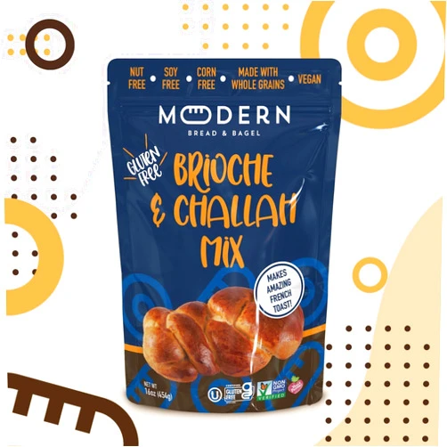 Modern Bread & Bagel Gluten-Free Brioche & Challah Mix | Certified Gluten Free | Nut Free | non-GMO | Corn and Soy Free | Vegan Friendly | Kosher - 16 oz. (Pack of 1)