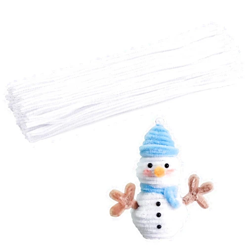 Veroave 110 Pieces White Pipe Cleaners, Christmas Craft Pipe Cleaners, Pipe Cleaners Chenille Stem, Pipe Cleaners Bulk, Art Pipe Cleaners for Creative Home Decoration Supplies Arts and Crafts Project
