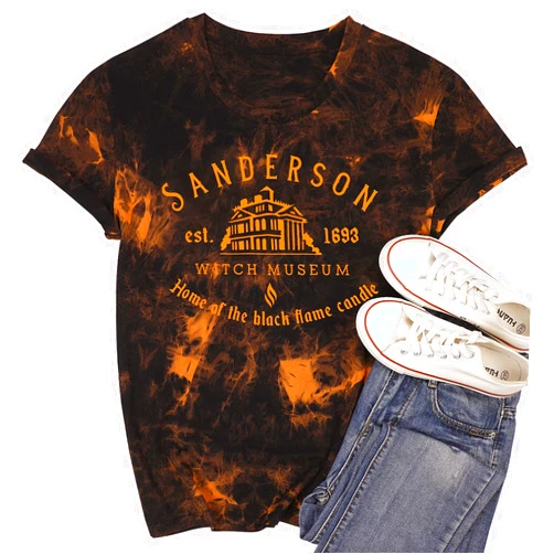 HRIUYI Halloween Shirt Women Sanderson Letter Print Graphic Plus Size Hocus Pocus Fall Tees Tops