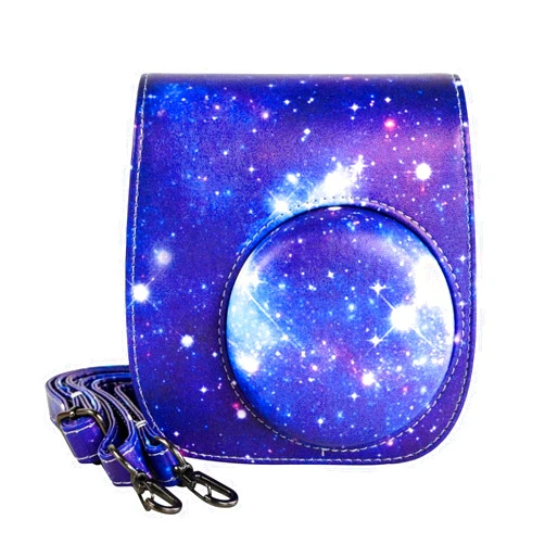 Rieibi PU Leather Mini 11 Case, Protective Case Cover for Fujifilm Instax Mini 11/Mini 9/Mini 8/Mini 8+ Instant Camera with Adjustable Shoulder Strap(Blue Starry Sky)