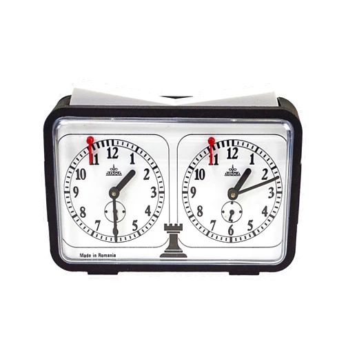 STERLING Games Analog Chess Clock, Professional Mechanical Chess Timer with Extra Large Display, Wind-Up Timer with No Batteries Needed, Black