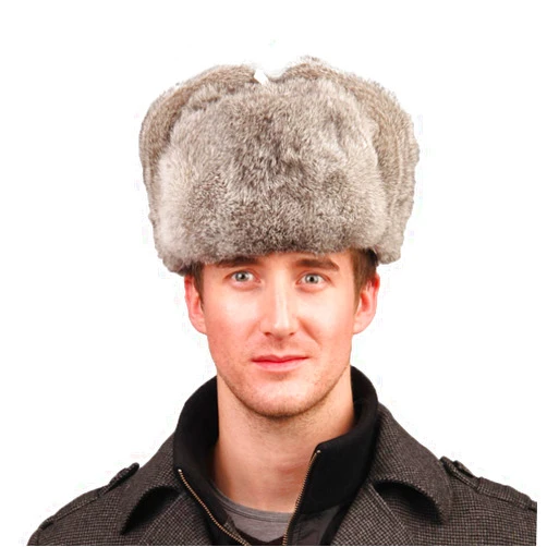 URSFUR Men's Rabbit Full Russian Ushanka Trooper Hats Multicolor