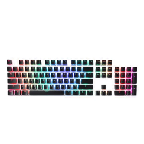 Redragon A130 Black Pudding Keycaps, 104 Keys Standard Doubleshot PBT Keycap Set w/Translucent Layer for Mechanical Keyboard, OEM Profile, English (US) ANSI Layout