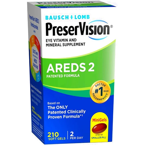 PreserVision AREDS 2 Eye Vitamin & Mineral Supplement, Contains Lutein, Vitamin C, Zeaxanthin, Zinc & Vitamin E, 210 Softgels (Packaging May Vary) 210 Count (Pack of 1)
