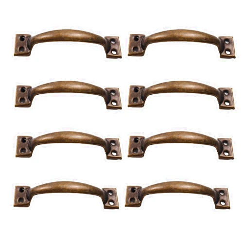 Antrader Rustic Gate Handle Pulls Vintage Utility Door Pulls Metal Drawer Handles Vintage Cabinet Handle Pull for Kitchen Furniture Closet, 4.4