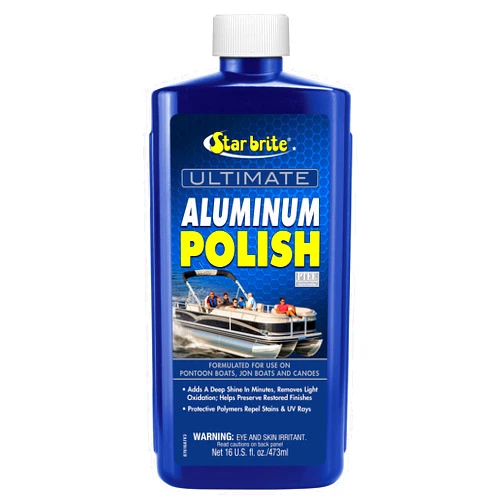 STAR BRITE Ultimate Aluminum Polish - Add a Deep Protective Shine, Remove Light Oxidation & Preserve Restored Finish - Marine Grade for Pontoons, Jon Boats & Canoes 16 OZ (087616)