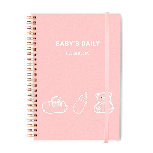 Tiankool Baby's Daily Log Book - A5 Baby Care planner for Newborns, Schedule for Tracking Newborn's Daily Routine, 152 Easy to Fill Pages Track and Monitor Nursing, Sleep, Feeding, Diapers, Pumping - Pink