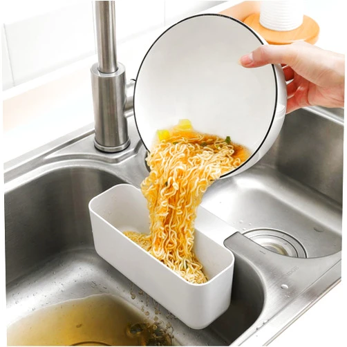 TANBT Sink Drain Strainer Basket Kitchen Sink Strainer Sink Food Catcher Kitchen Food Residue Waste Leftovers Strainer Sink Storage Rack Triangle Swan Over Corner Sink Strainer