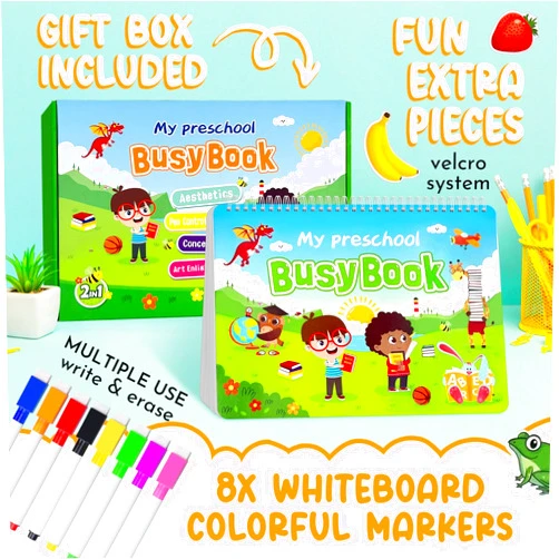 Generic Busy Book for Toddlers 3-5 with fun learning accessory for motor skill, Toddler Activity Book with sturdy sheets, Busy Book, Quiet Book for Toddlers
