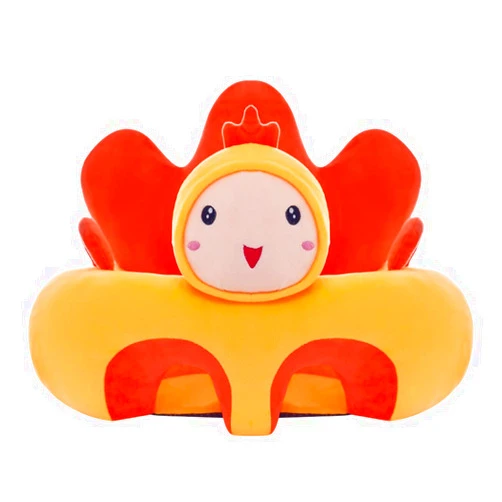 SLSNATFOUND 1Pcs Animal Shaped Baby Sitting Chair Support Sofa Learn to Sit Feeding Cover Learning for Toddlers 3-24 Month Floor Plush Lounger(No Filling, Just a Cover) (B)