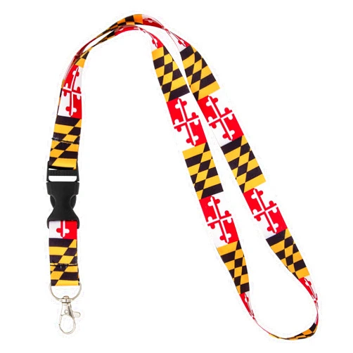 Desert Cactus State of Maryland Lanyard Flag Car Keys ID Badge Holder Keychain Souvenir Detachable Breakaway Snap Buckle (Repeating Pattern Lanyard)