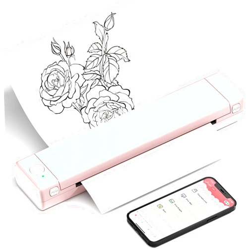PokeLabel Portable Printers Wireless for Travel, Inkless Printer, M08F Bluetooth Mobile Printer Support 8.5