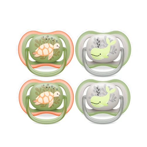 AVENT Philips Avent Ultra Air Pacifier - 4 x Light, Breathable Baby Pacifiers for Babies Aged 6-18 Months, BPA Free with Sterilizer Carry Case, SCF085/53