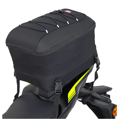 KEMIMOTO Motorcycle Tail Bag, Dual Use Motorcycle Rear Seat Bag, Motorbike Helmet Bag Luggage Backpack with 6 straps with Expandable Storage 22L-30L
