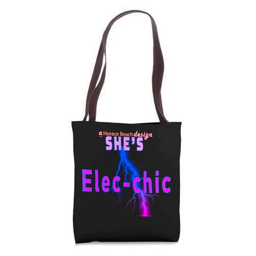 Bemore Plus Designs, She' ELEC-CHIC Teaseteetops Bemore.Plus Designs, She's ELEC-CHIC, teaseteetops, Tote Bag