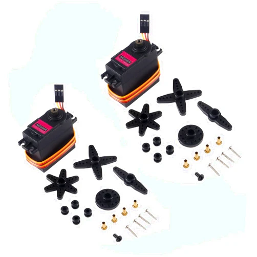 AEDIKO 2pcs MG996R Servo Motor Control 180 Angle Metal Gear Servo Digital High Speed Torque Servo Motor for Smart Car Robot Boat RC Helicopter