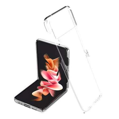 SHBDZGS Compatible with Samsung Galaxy Z Flip 3 Case, Slim Thin Hard PC Bumper, Rugged Shockproof Clear PC Hard Polycarbonate Clear Cover Anti-Scratch Cover Case for Galaxy Z Flip 3 5G (Crystal Clear)