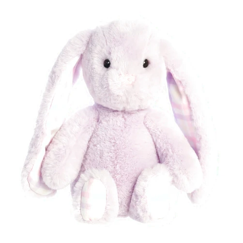 Aurora® Vibrant Spring Gingham Bunny Stuffed Animal - Decorative Companion - Endless Fun - Lavender 9 Inches