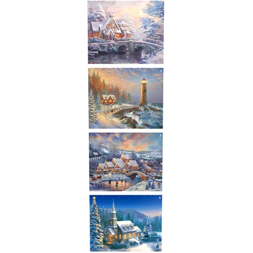 Ceaco - 4 in 1 Multipack - Thomas Kinkade - Holiday - (4) 500 Piece Jigsaw Puzzles