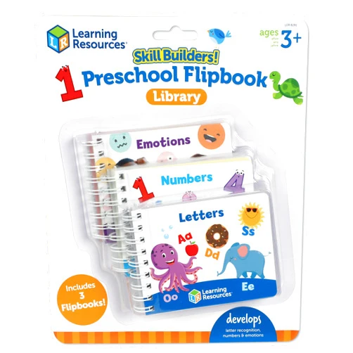 Learning Resources Skill Builders! Preschool Flipbooks -3 Pieces, Ages 3+, Preschool Learning Activities, ABC and Numbers for Toddlers, Activity Book