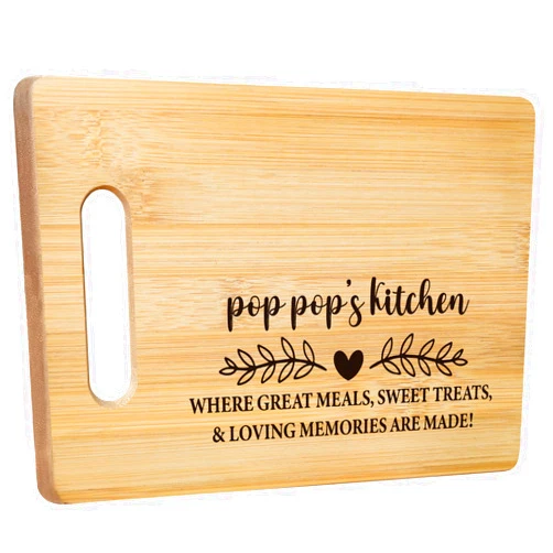 BitKAM Pop Pop Cutting Boards for Kitchen, Grandpa Bamboo Cutting Board, Pop Pop's Kitchen Decorative Cutting Board, Pop Pop Gifts, Pop Pop Gifts from Grandkids, Gifts for Pop Pop, Grandpa Gifts