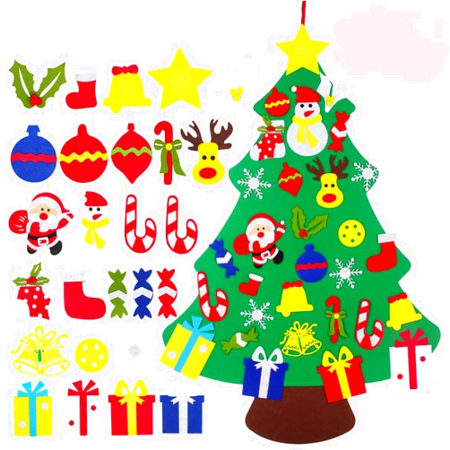 MYHJL DIY Felt Christmas Tree Merry Christmas Decoration for Home Xmas Gifts Cristmas Tree Ornaments New Year 2024(02#)