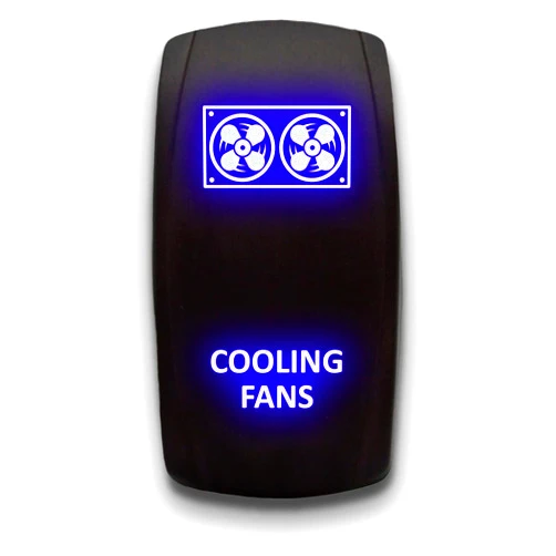 Stark Industries Cooling Fans - Blue - Laser Etched Toggle Switch 20A 12V - Vertical Rocker Switch 5-Pin DPST