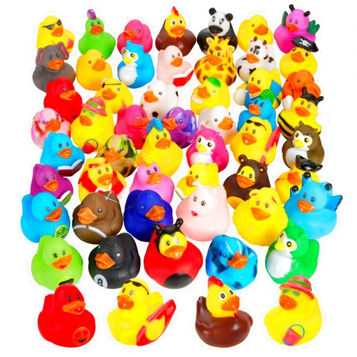 Playbees Assortment Rubber Duck Toy Duckies for Kids - 25 Pack - Sensory Play, Stress Relief, Stocking Stuffers, Bath Birthday Gifts Baby Showers Classroom Incentives, Summer Beach and Pool Activity