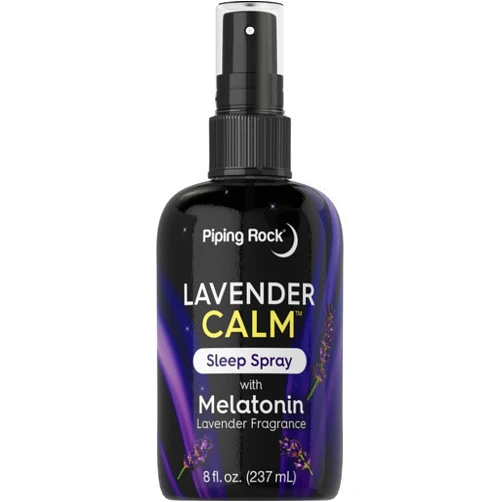 Piping Rock Melatonin Sleep Spray for Adults | 8 fl oz | with Melatonin & Lavender for Pillow, Room & Body | Nighttime Calm Mist