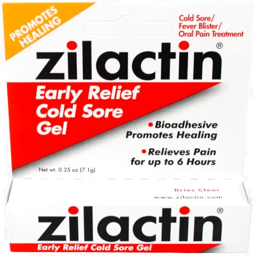 Zilactin Cold Sore Relief Gel - .25 oz (7.1 g), Pack of 6