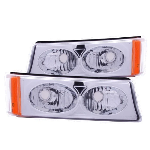 Anzo USA 511035 Chevrolet Avalanche/Silverado Chrome Crystal Lens Parking Light Assembly - (Sold in Pairs)