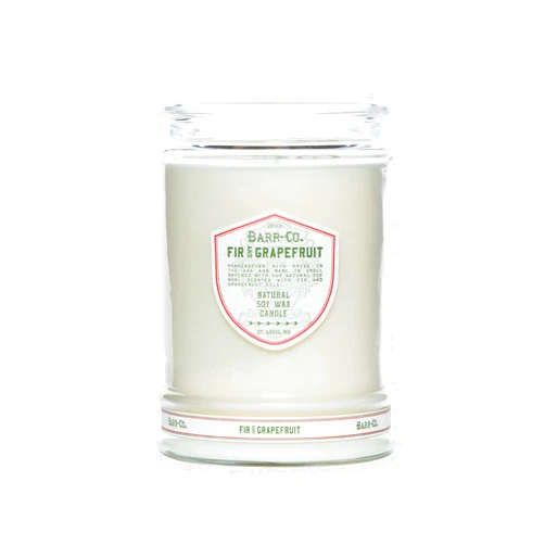 Barr-Co. Fir & Grapefruit Glass Tumbler Candle, Woody Citrus Scent, 120-Hour Long Burning Soy Wax Candle, Scented Candles for Home, Bathroom & Office, 20 oz