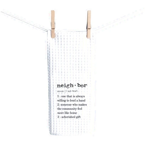 TSOTMO Neighbor Gift Neighbor Definition Kitchen Towel for New Neighbor Housewarming Gift Neighbor Moving Gift (C, Neighbor)