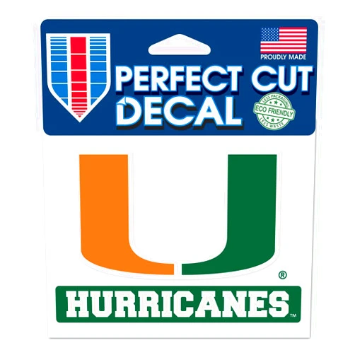 Wincraft NCAA University of Miami (Florida) WCR50887014 Perfect Cut Color Decal, 4.5