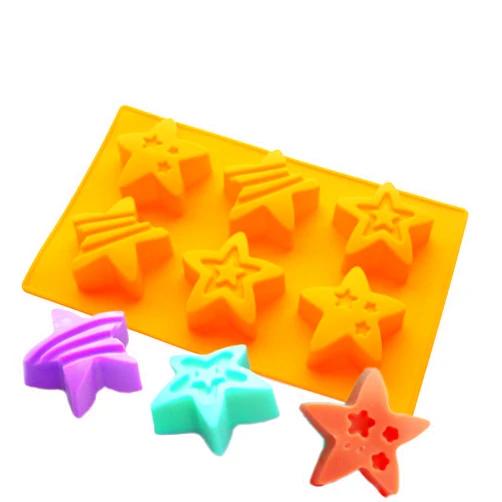 X-Haibei Super Rock Stars Soap Making Silicone Mold Chocolate Jello Cake Ice Cream Crayon Resin Pan Dia. 2.8inch 2oz per Cell