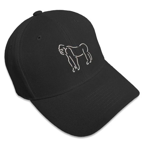 Speedy Pros Custom Baseball Cap Gorilla Outline Embroidery Acrylic Dad Hats for Men & Women
