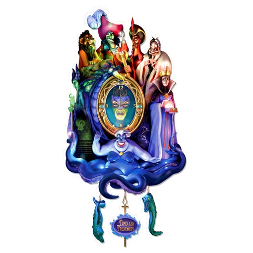 The Bradford Exchange Disney Villains Timeless Treachery Musical Cuckoo Clock, LED Illuminated, Limited Edition