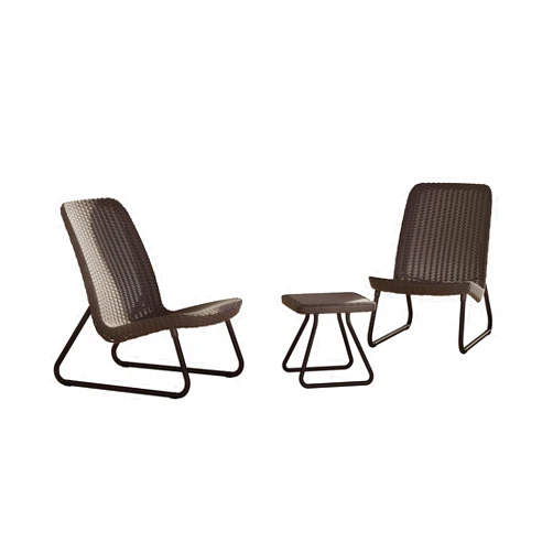 Keter Rio 17197637 Lounge Set Rattan Look Plastic Brown 77.5 x 76 x 54 cm