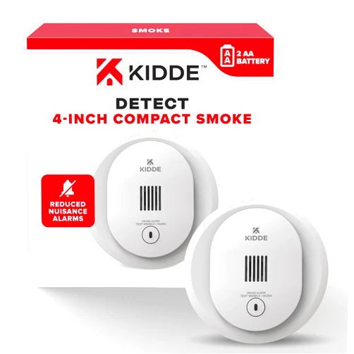 Kidde Smoke Detector, 4-Inch Compact, AA Battery Powered, 10SDR