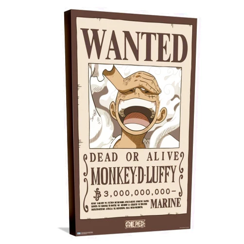 Trends International One Piece - Monkey D Luffy Wanted Poster Canvas Wall Poster, 14.72