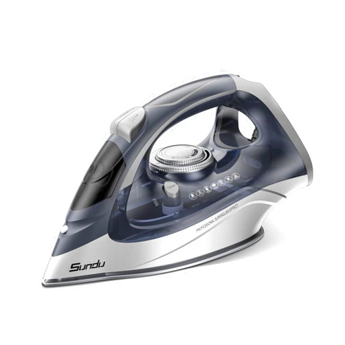 Sundu 1700W Steam Iron for Clothes with Rapid Heating Ceramic Coated Soleplate, Steam Iron with Precise Thermostat Dial, Self-Clean, Auto-Off, 10.14oz Water Tank, for Home Clothes Ironing Use, Blue