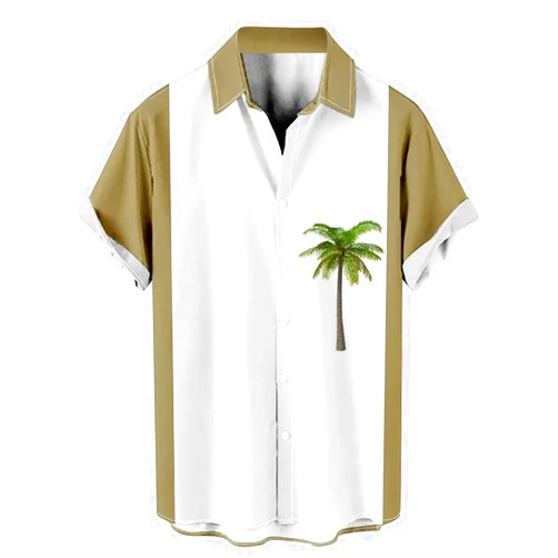 Generic Vacation Hawaiian Shirts Printed Casual Shirt Short Sleeves Casual Summer Summer Beach Cuban Shirts Men's Hawaiian