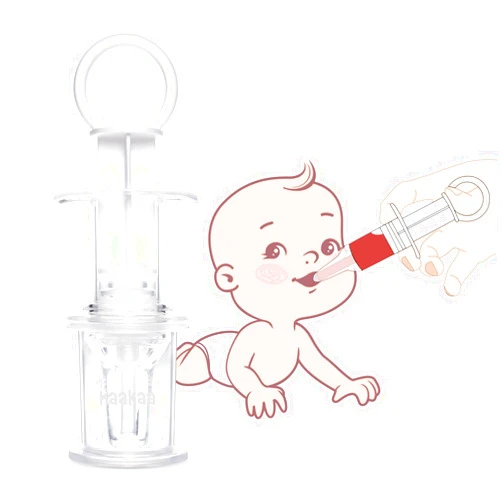 haakaa Baby Oral Feeding Syringe, Pacifier Liquid Medicine Dispenser with Oral Syringe, Infant Baby Oral Syringe & Dispenser, Newborn Baby Syringe Feeder, 1 Count (Pack of 1)