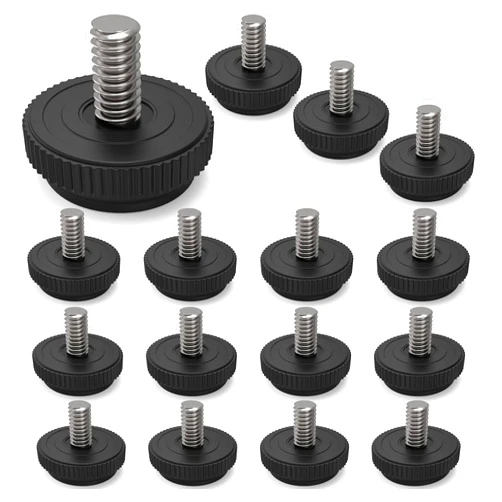 ONEHOME 16 Pack 5/16-18 Stainless Steel Adjustable Threaded Furniture Leg Leveling Feet Screw-in Glide Leveler,Screw Foot Levelers Screw On Furniture Glide Leveling Table,Chair,Furniture