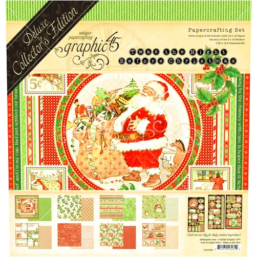 Graphic 45 Deluxe Collector's Edition Pack 12''X12''-Twas The Night Before Christmas -G4502496, 12X12 inches