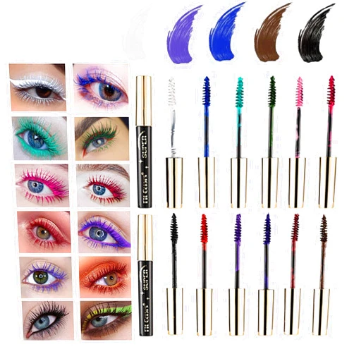MKNZOME 12 Colours Colored Mascara, Color Mascara for Eyelashes Set Rainbow Purple Green Blue Mascara for Eyelashes, 24H Long Lasting Charming Volumizing, Eye Makeup Gift for Women And Girls