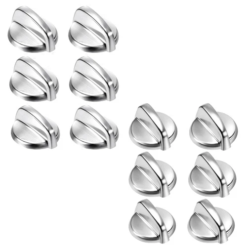 Blutoget Upgraded WB03T10325 Heavy Metal Knobs 6 Pack Replaces AP5690210 PS3510510 2691864-WB03T10284 PS2321076 Burner Control Knobs 6 Pack Stainless Steel Finish-Replaces 1373043 AP4346312 AH2321076-Fit for G
